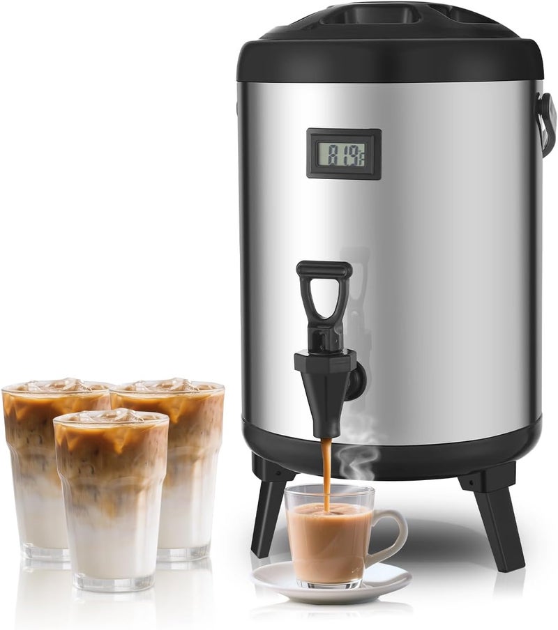THXSUN Insulated Beverage Dispenser, 3.2 Gallon/12L Coffee and Drink Server with Spigot, Non-electric Thermal Hot and Cold Beverage Dispenser for Juice Chocolate Tea Milk - Image 1